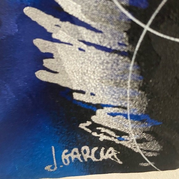 Blue/Silver/Black Jerry Garcia Tie - Birdland Signature Collection - Picture 4 of 5